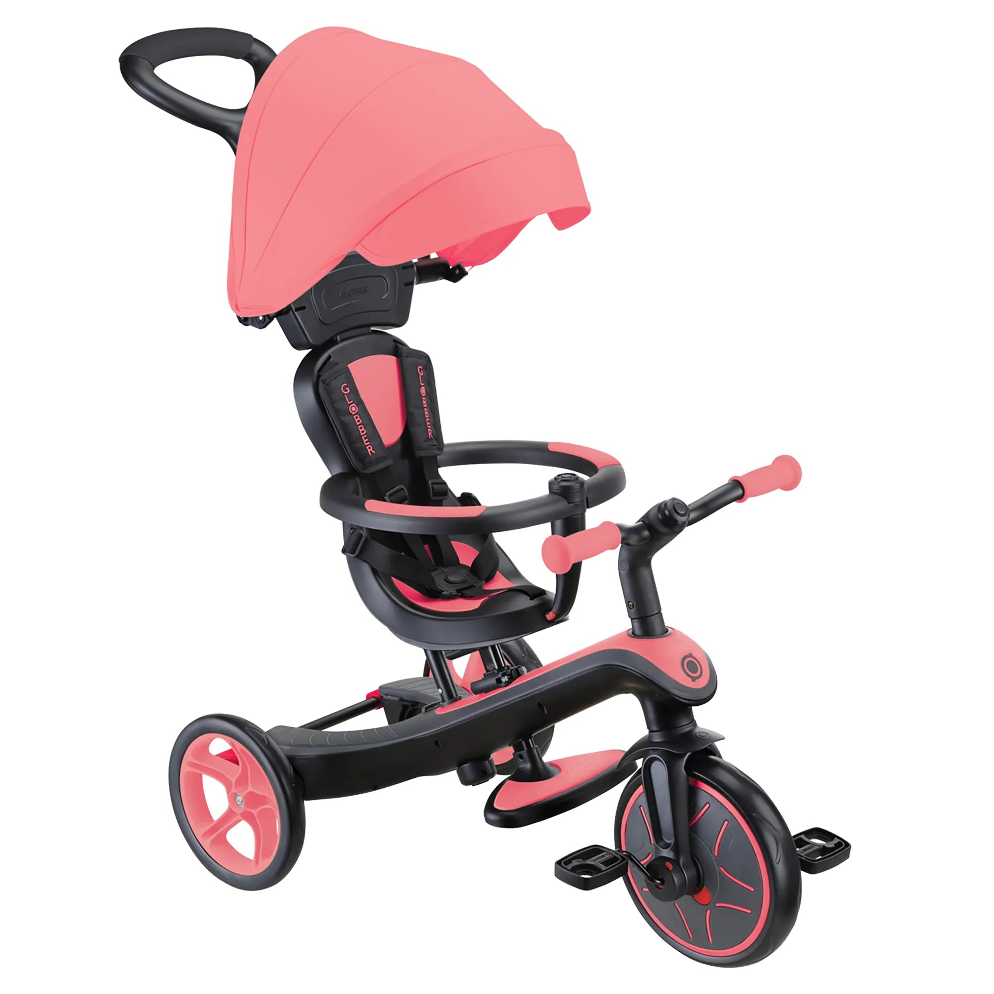 Globber Explorer Trike 4-in-1 - Coral Pink - Award-Winning Fun *New Model* - Ages 10m-5yrs