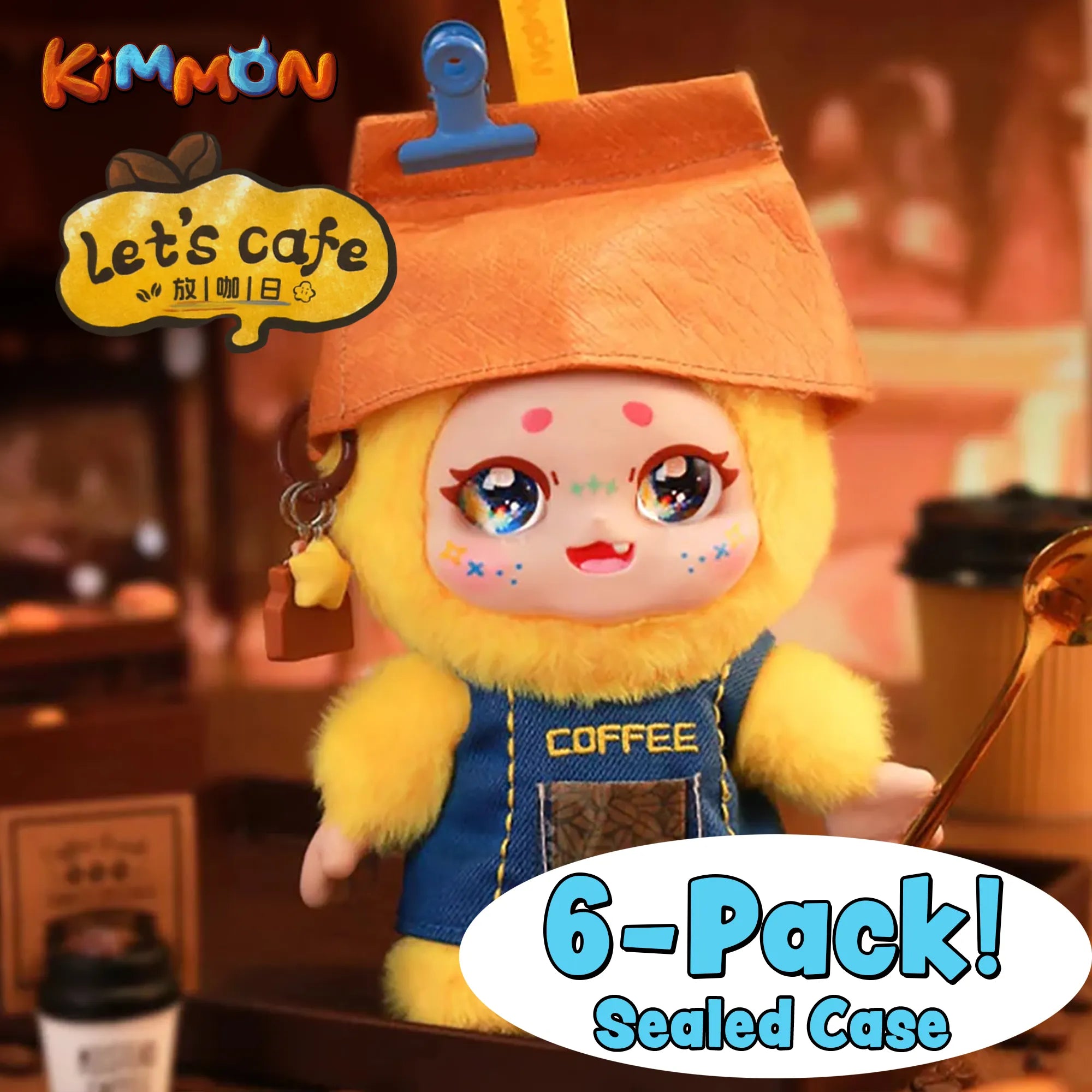Kimmon Let’s Cafe 6-PACK Sealed Case - Limited Edition Blind Box Plush Collectibles - Kawaii Culture Cuteness