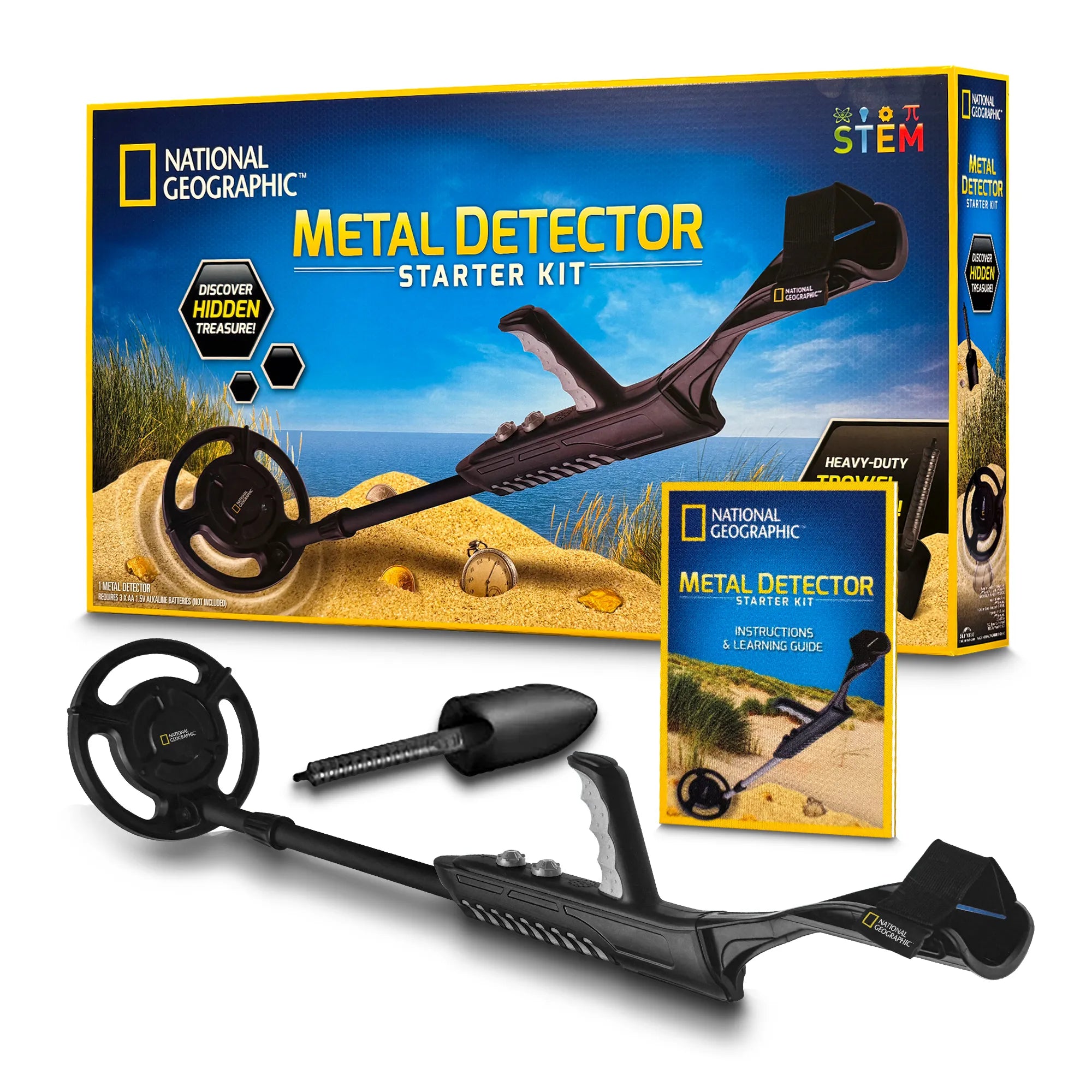 National Geographic Metal Detector Starter Kit - Find Hidden Treasure ...