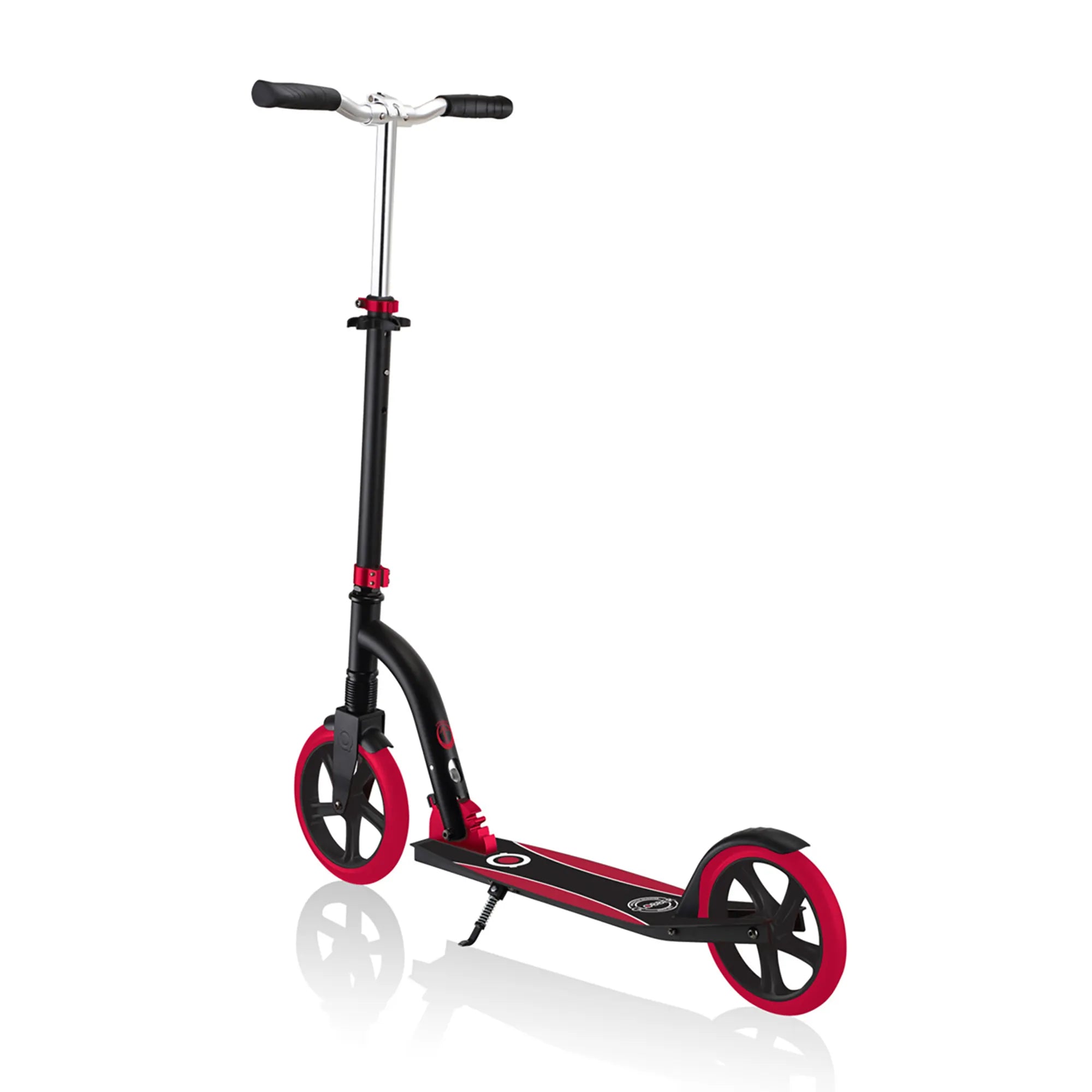 Globber NL 230-205 Duo - Premium Big Wheel Scooter - Adjustable & Foldable - Black & Red - Ages 14-Adult