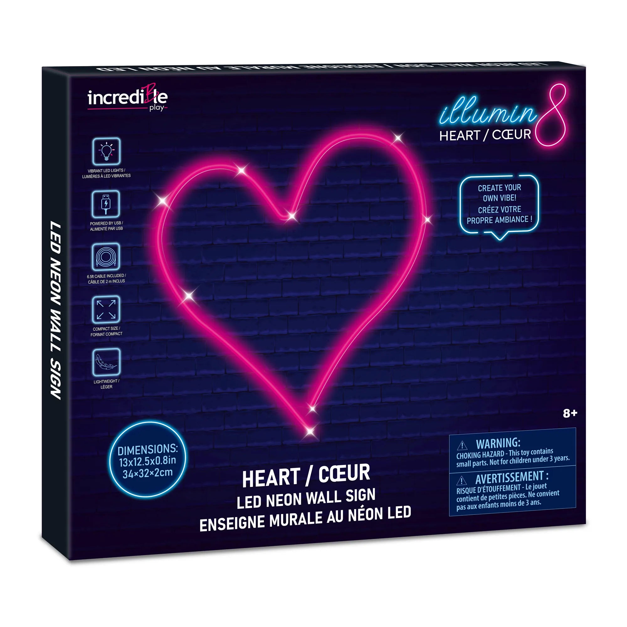 Heart LED Neon Light Wall Sign - Age 8+ - Brown's Hobby & Game