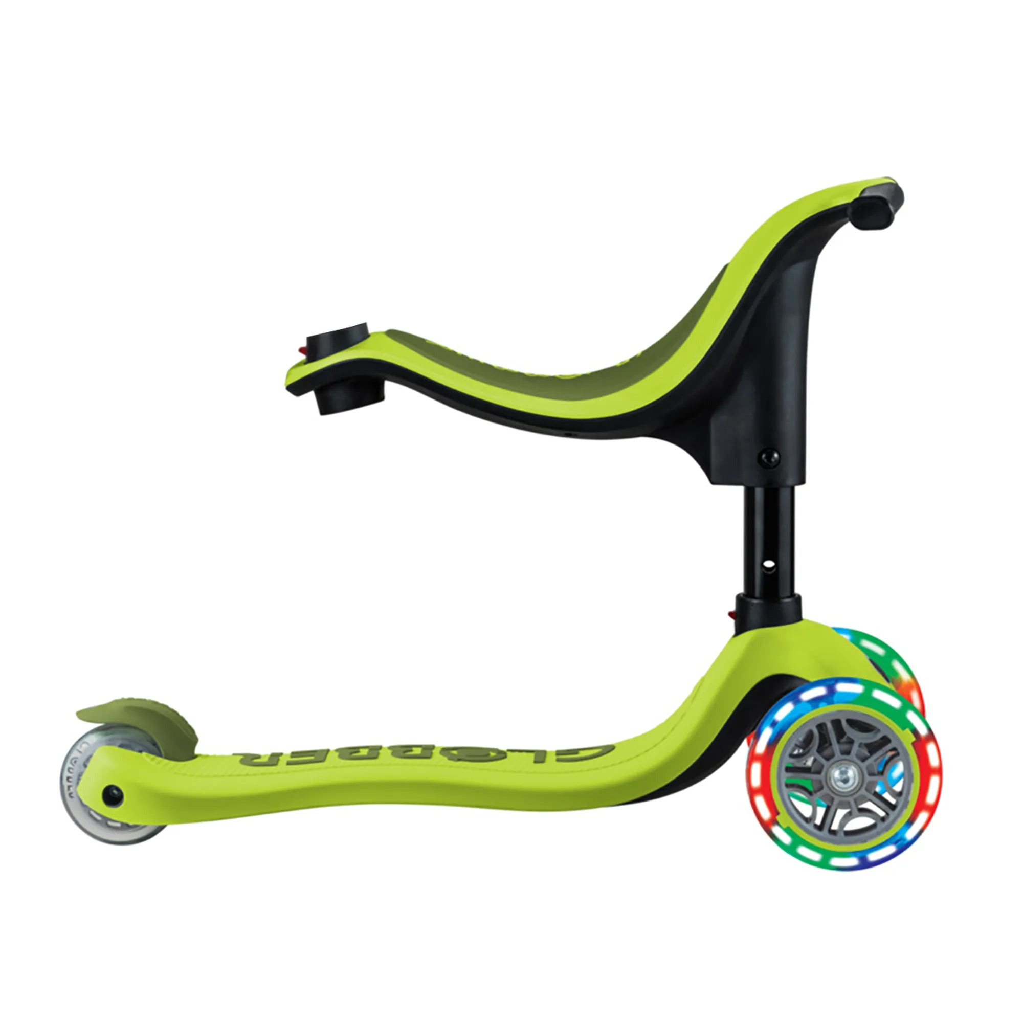 Globber GO•UP Sporty Lights - Lime Green & Khaki Green - Award-Winning Fun - Ages 15m-7+ yrs - Brown's Hobby & Game