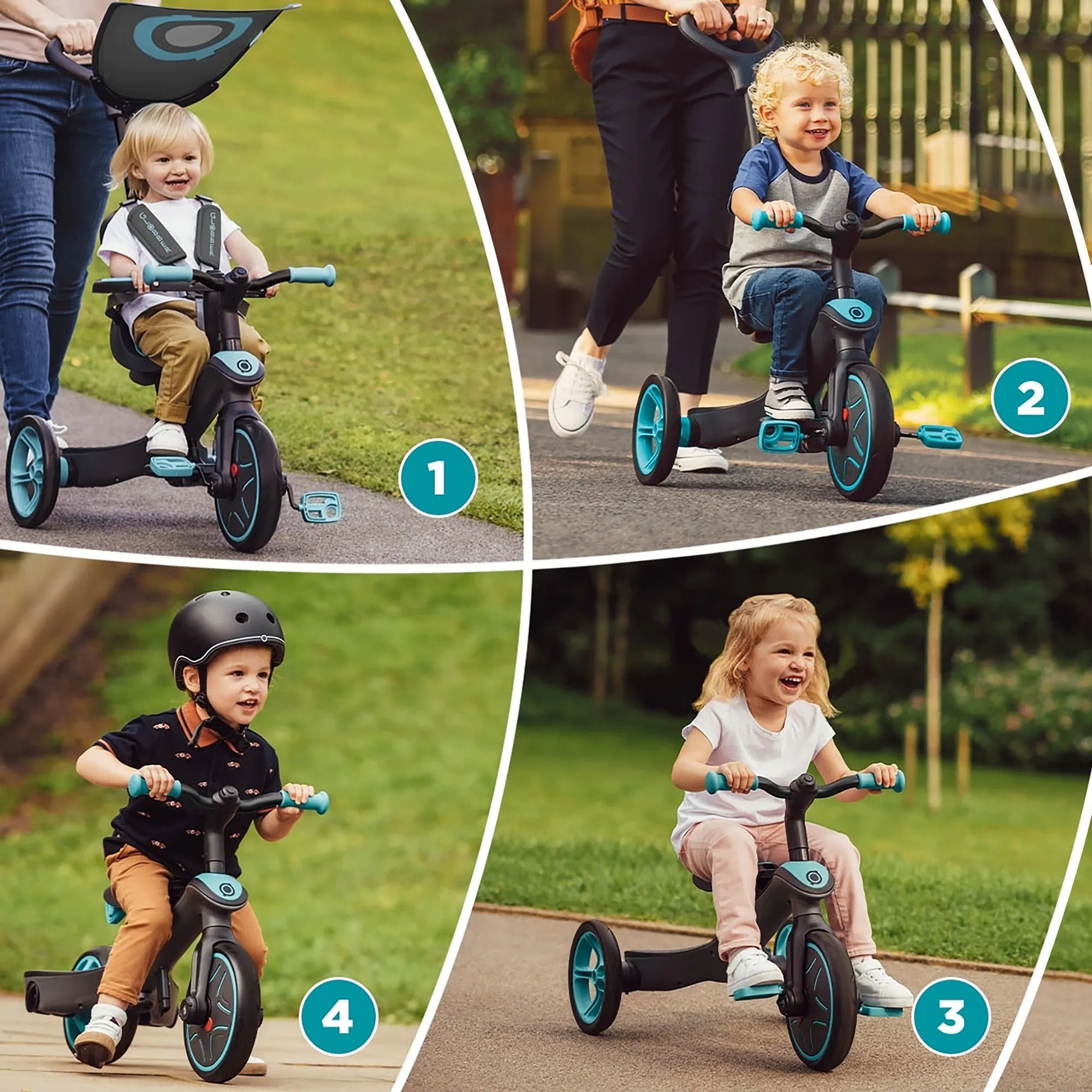 Globber Explorer Trike 4-in-1 - Teal - Award-Winning Fun *New Model* - Ages 10m-5yrs