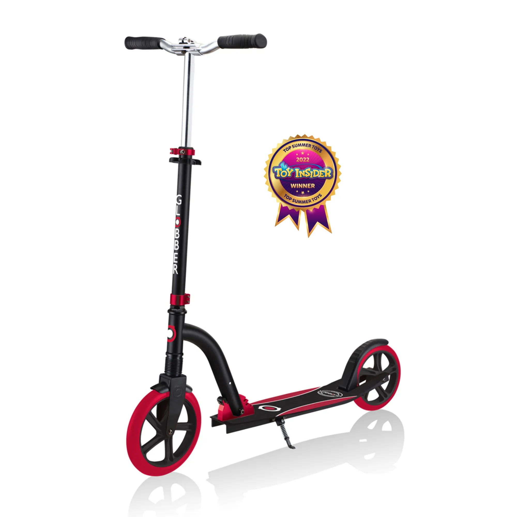 Globber NL 230-205 Duo - Award-Winning Big Wheel Scooter - Adjustable & Foldable - Black & Red - Ages 14 to Adult - Brown's Hobby & Game