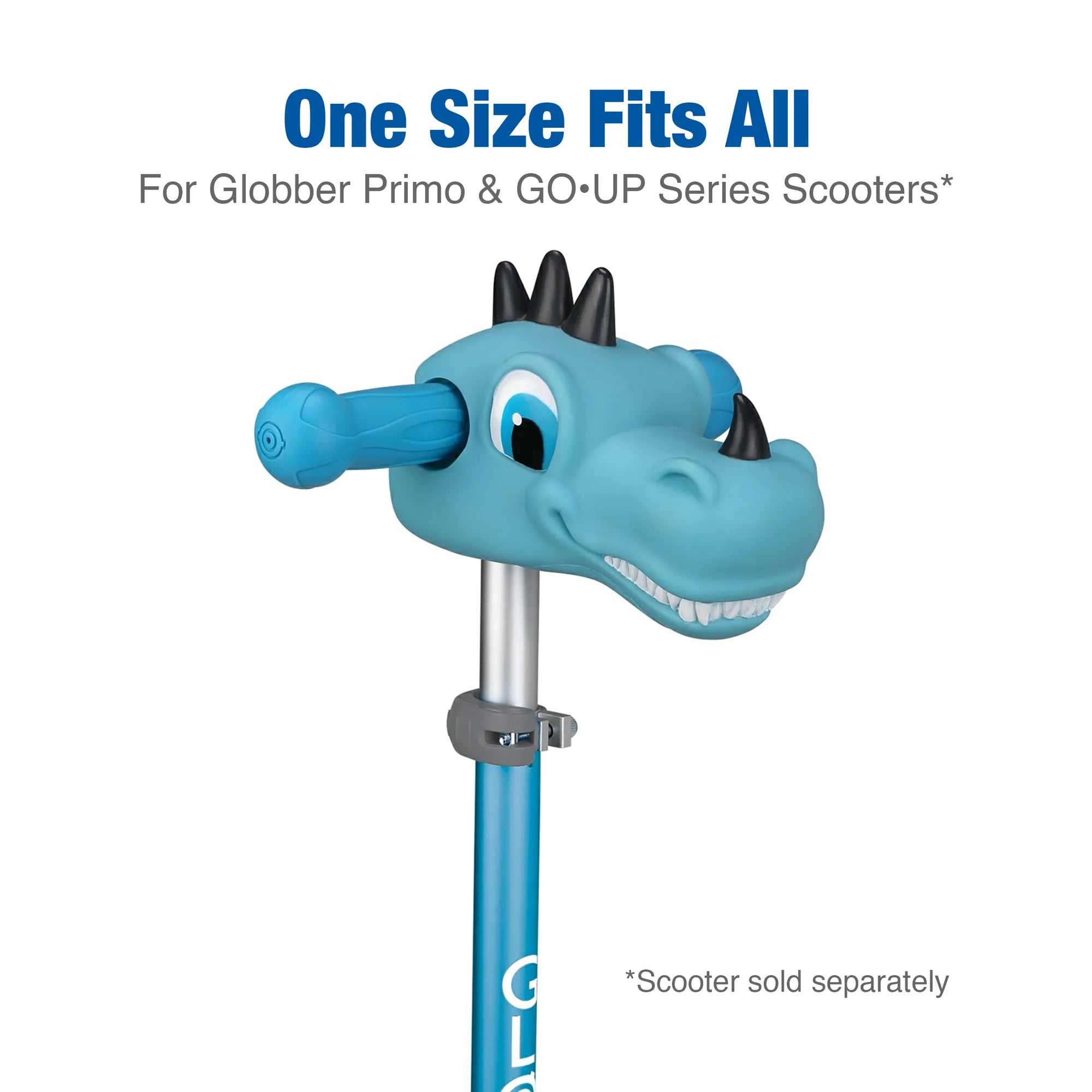 Globber Scooter Friends T-Bar Accessory - Blue Dinosaur - For Primo & GO•UP Series Scooters