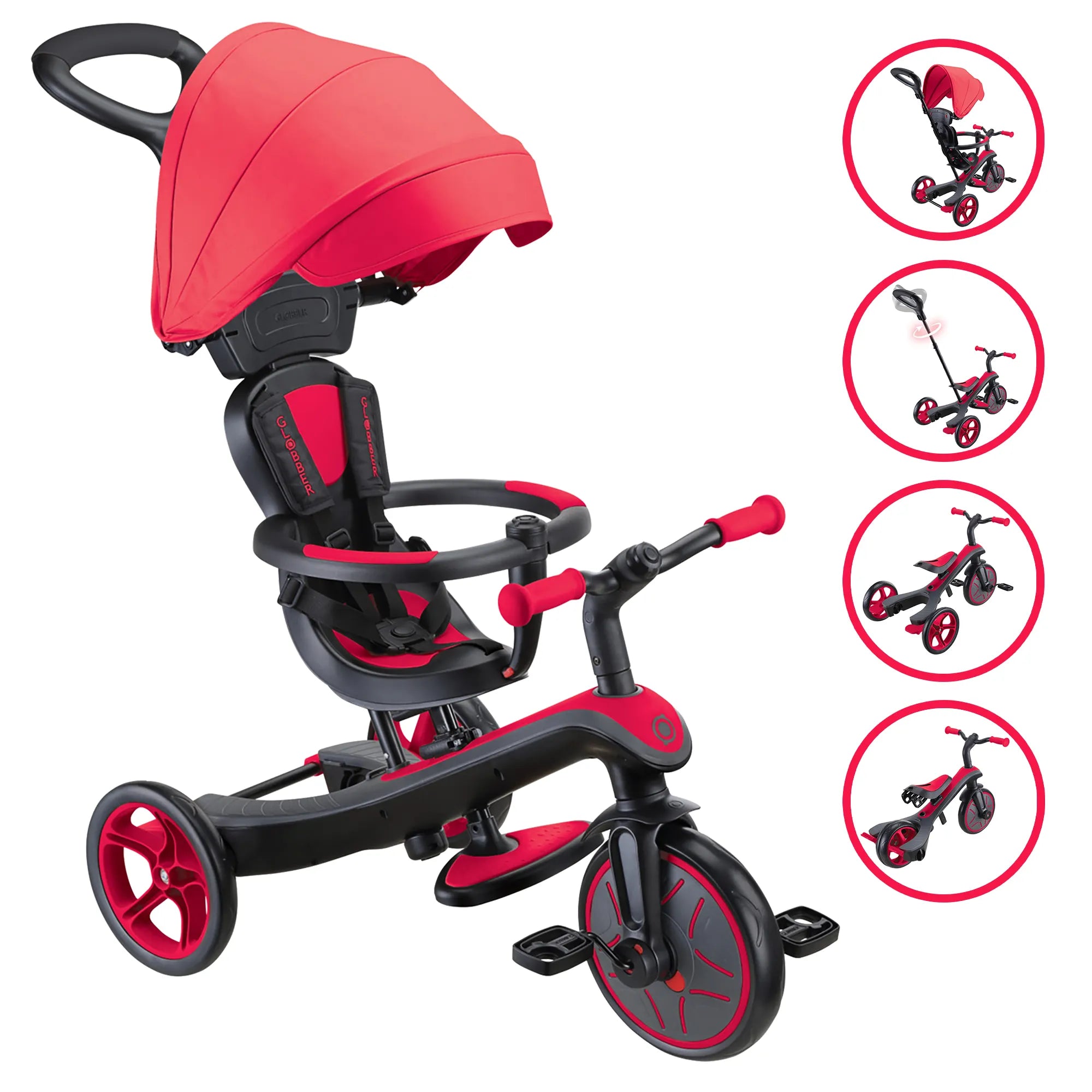 Globber Explorer Trike 4-in-1 - New Red - Award-Winning Fun *New Model* - Ages 10m-5yrs