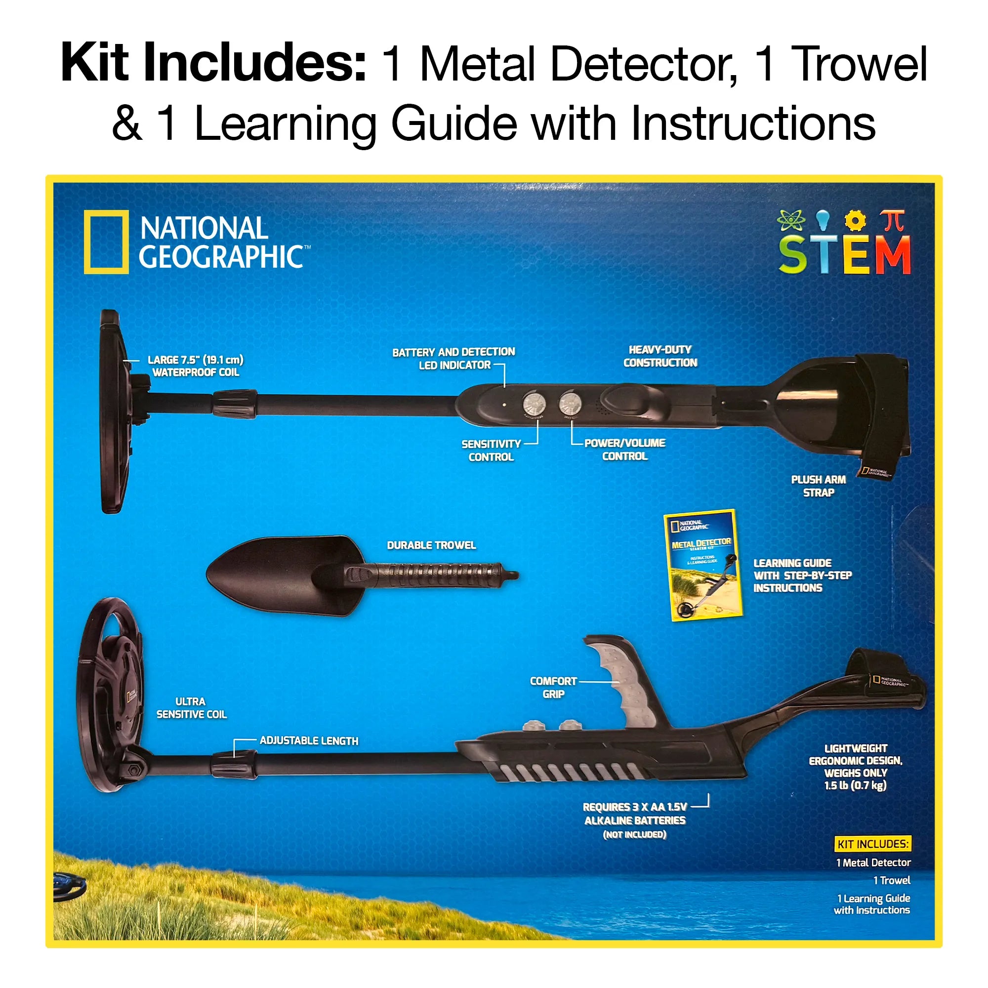 National Geographic Metal Detector Starter Kit - Find Hidden Treasure ...