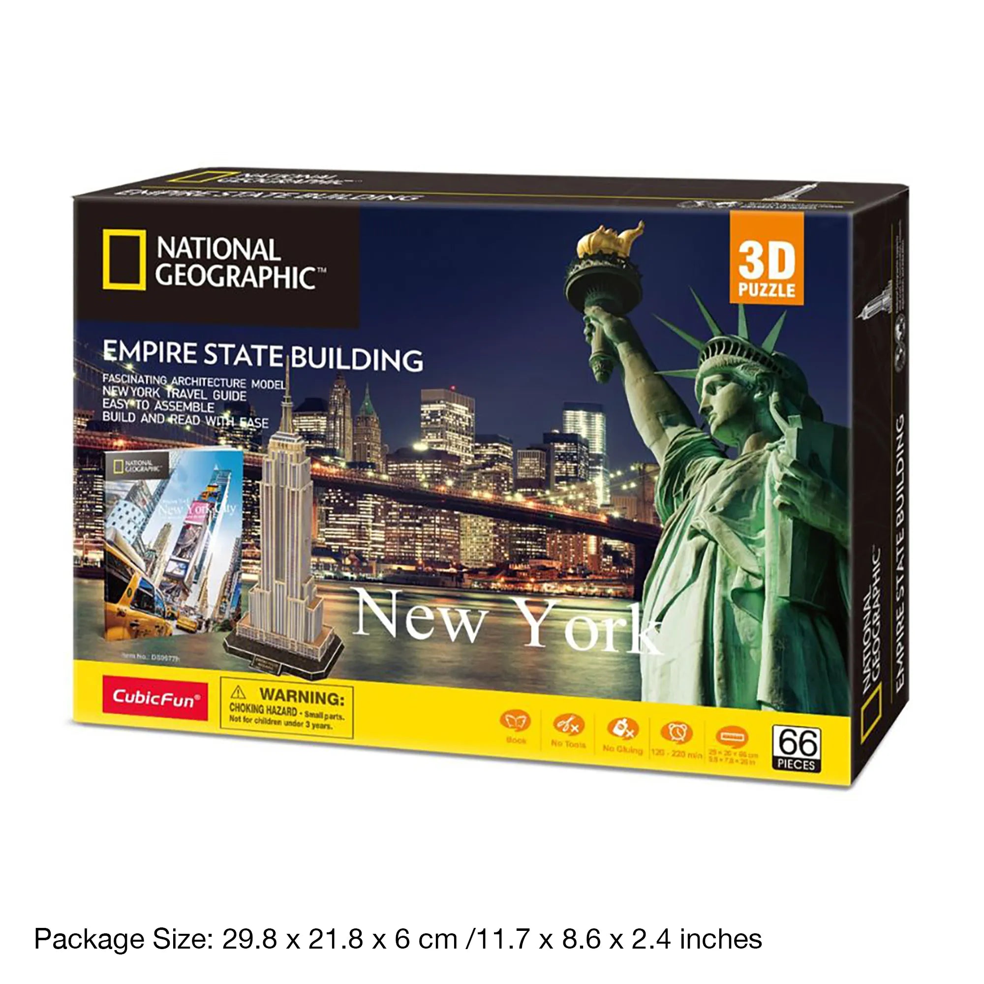 National Geographic Empire State Building 3D Puzzle - 66 Pcs - Ages 8-Adult - Brown's Hobby & Game