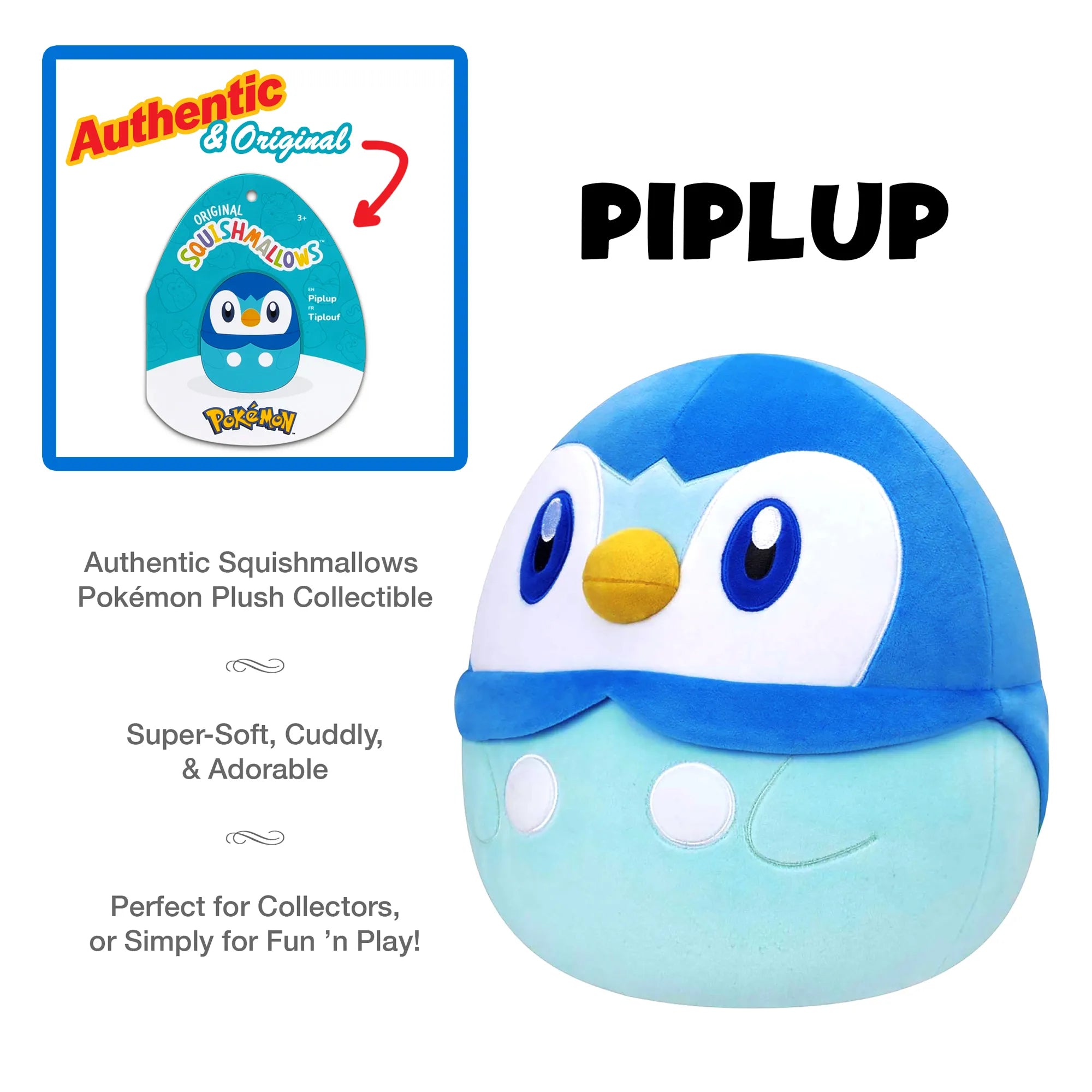 Squishmallows 10" Piplup Pokémon - Age 3+ - Brown's Hobby & Game