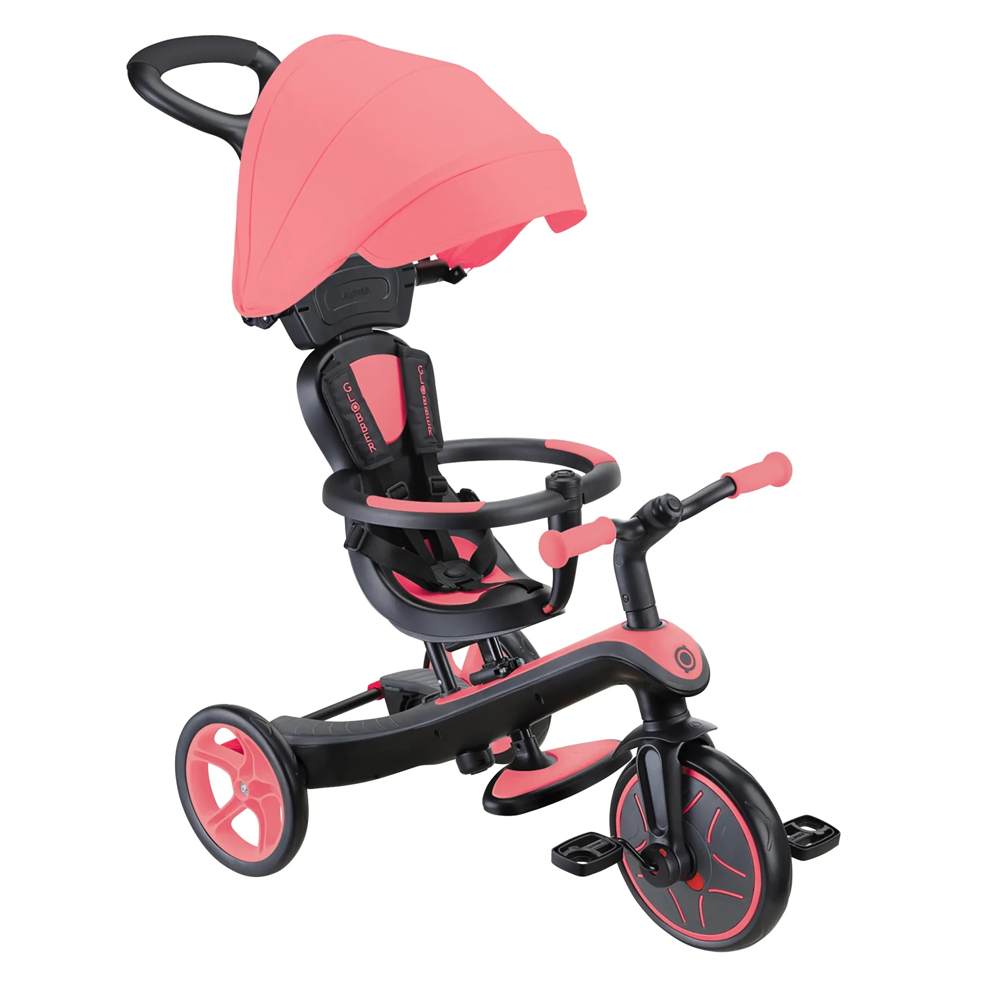 Globber Explorer Trike 4-in-1 - Coral Pink - Award-Winning Fun *New Model* - Ages 10m-5yrs