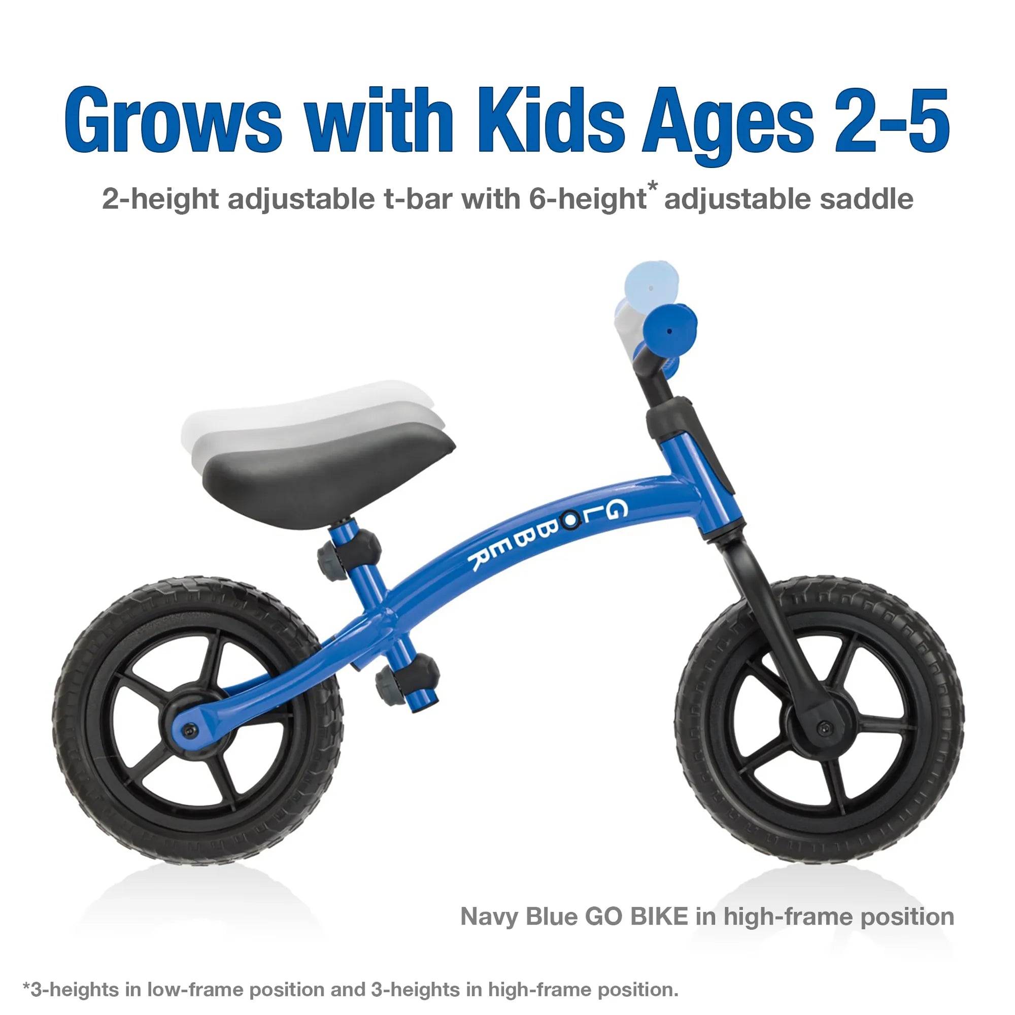 Globber Go Bike Balance Bike - Navy Blue - 'New Model' - Ages 2-5 yrs - Brown's Hobby & Game