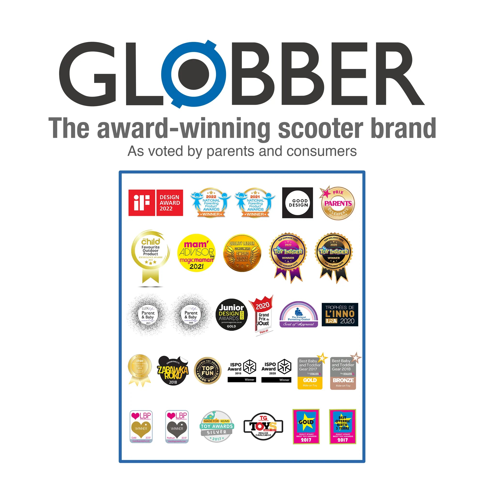 Globber GO•UP Sporty Lights - Blue & Dark Navy Blue - Award-Winning Fun - Ages 15m-7+ yrs - Brown's Hobby & Game