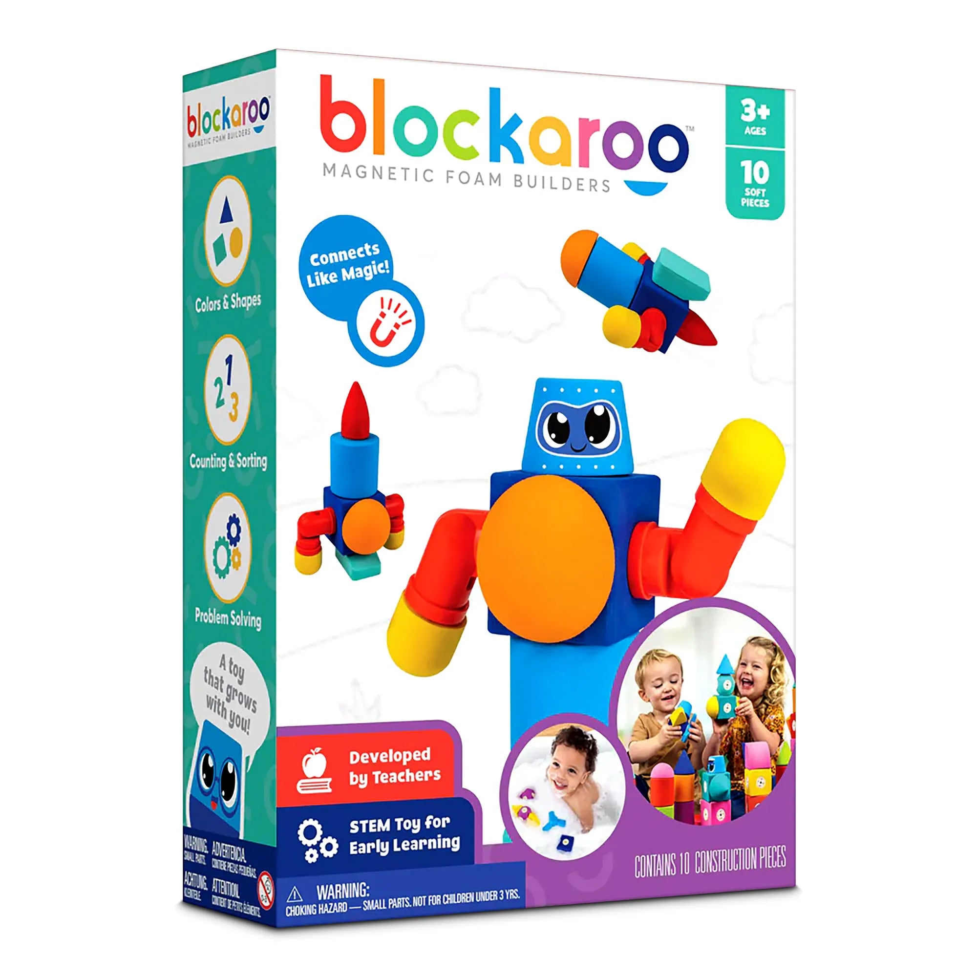 Blockaroo Patterns Blockaroo Magnetic Foam Building Blocks - Award Winning STEM - Easiest ...