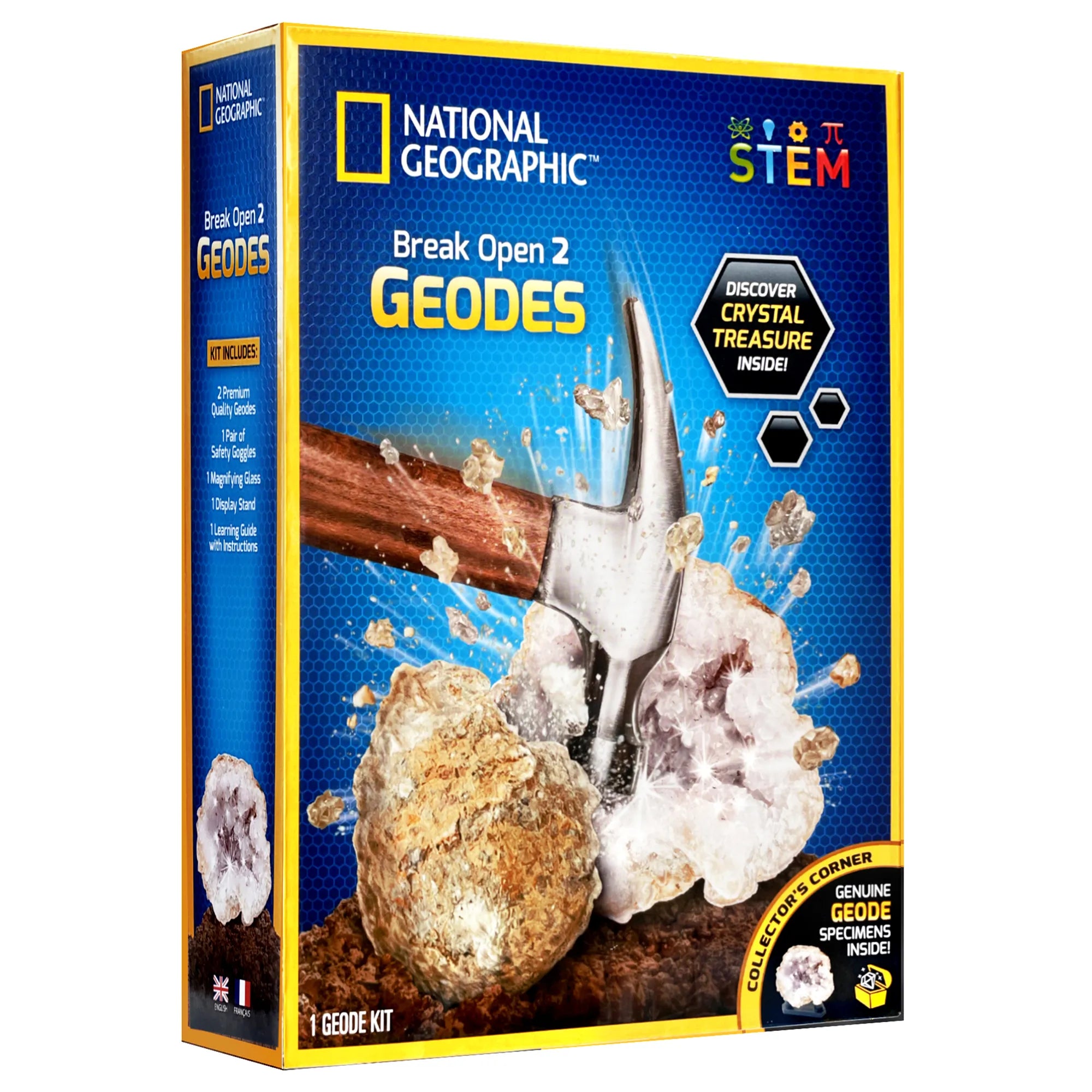 National Geographic Break Open 2 Geodes Kit - Age 8+ - Brown's Hobby & Game