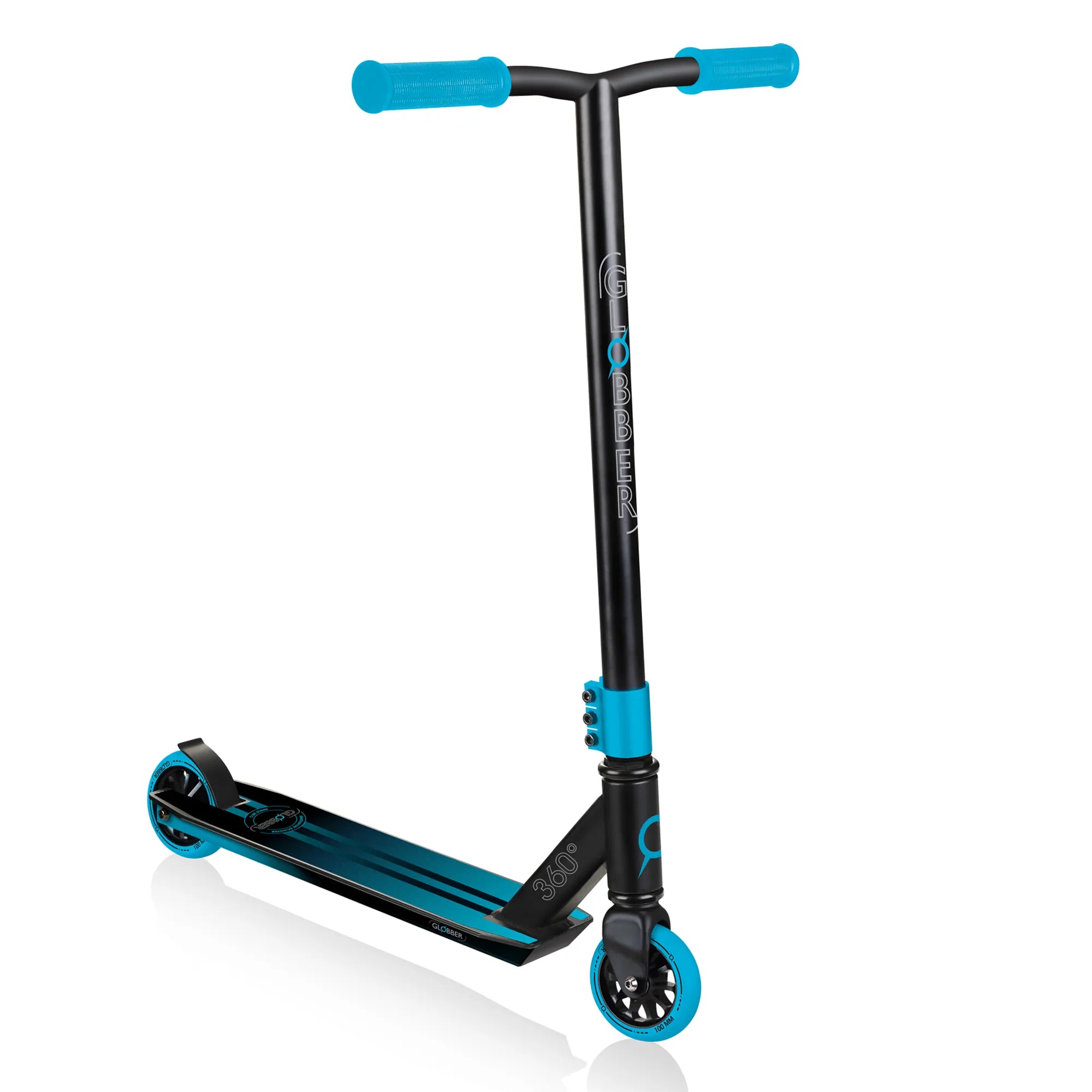 Globber GS 360 - Beginner Stunt Scooter - Black & Blue - Ages 6-Adult - Brown's Hobby & Game