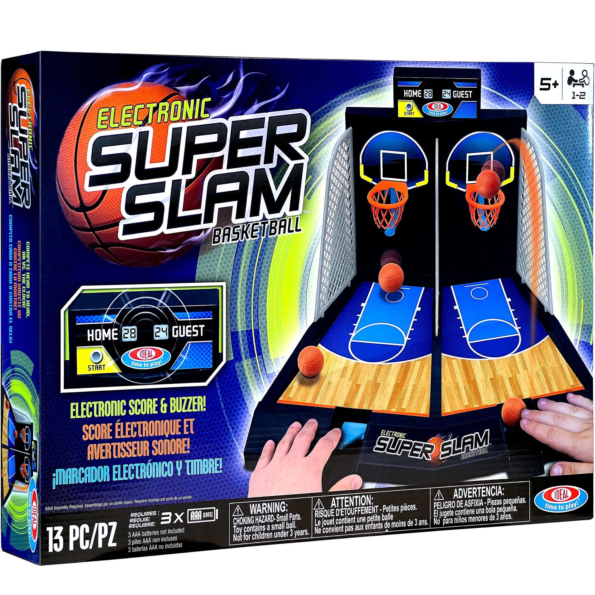 Ideal SUPER SLAM Electronic Basketball Game - Scoreboard, Timer, Buzzer - Ages 5 & Up