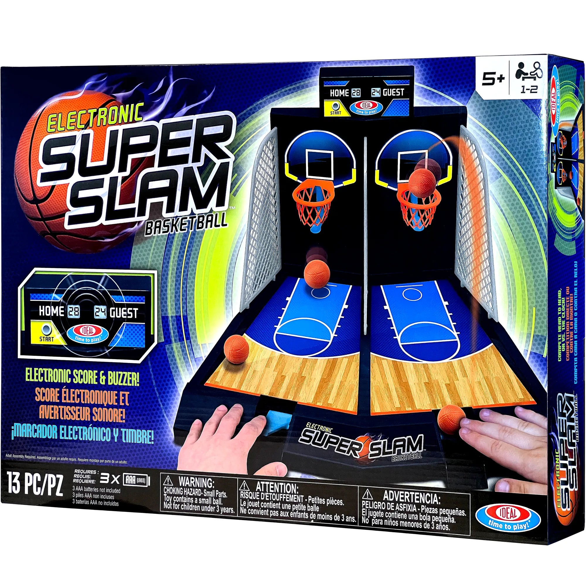 Ideal SUPER SLAM Electronic Basketball Game - Scoreboard, Timer, Buzzer - Ages 5 & Up