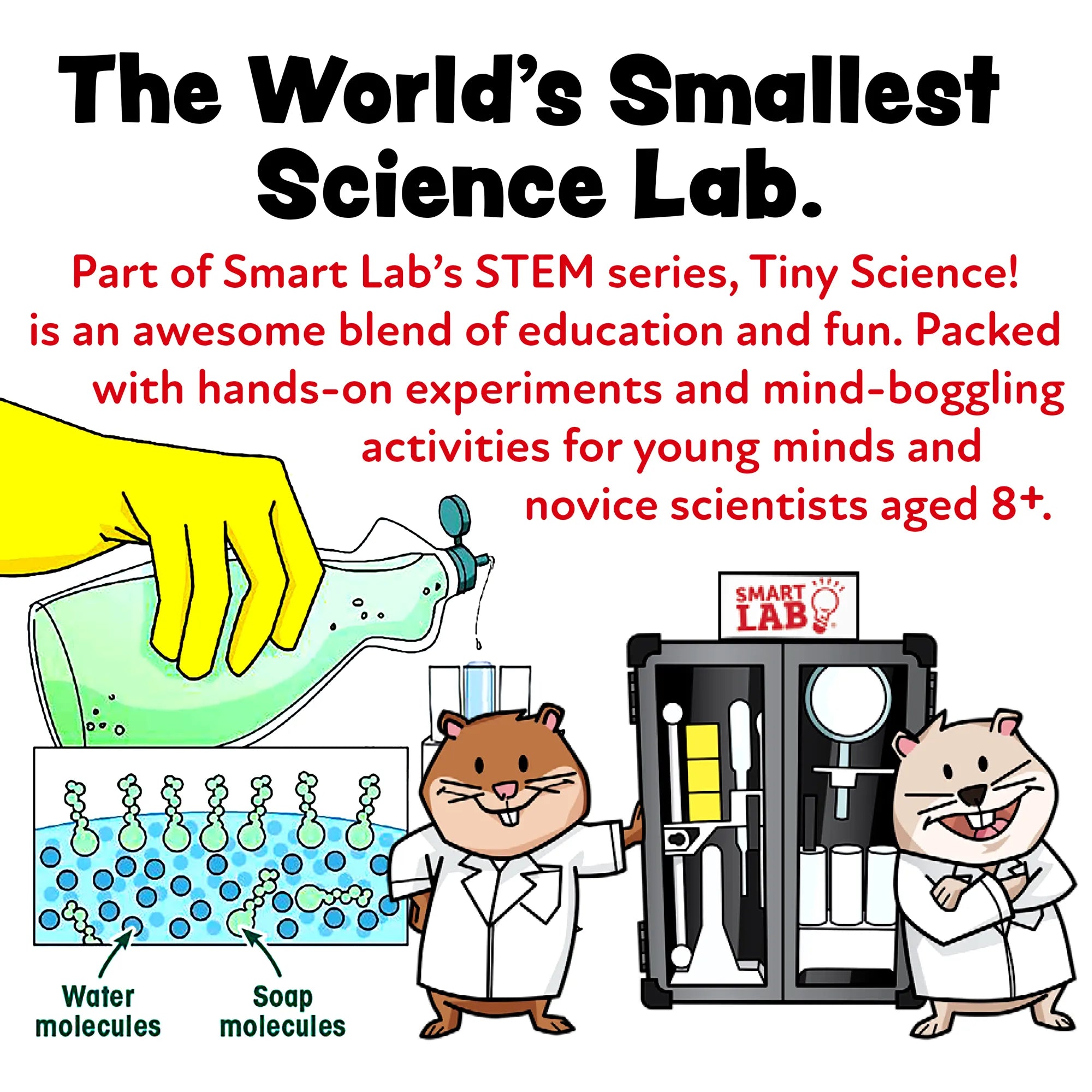 SmartLab Tiny Science! - 20 Enormously Fun Experiments! - Age 8+ - Brown's Hobby & Game